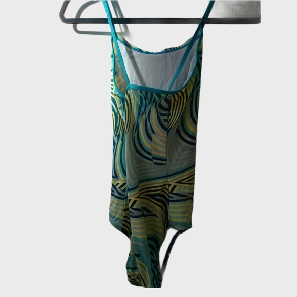 Nike Swimsuit / Yellow/Aquamarine/Navy Blue Color XL 156-166 CM 13-15 YRS Size - Picture 3 of 14